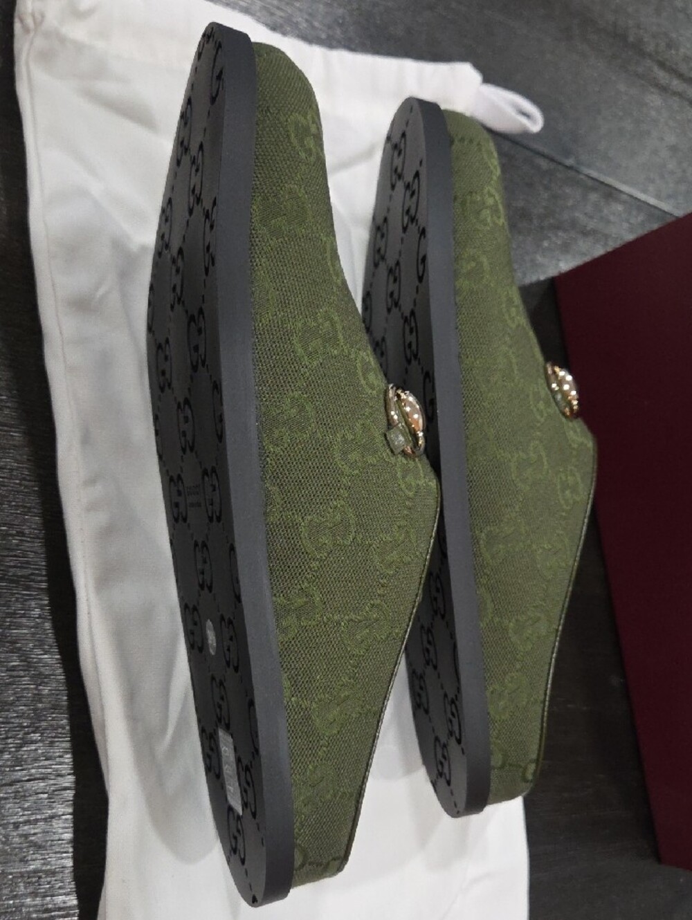 New Gucci Women's Mule with Horsebit - Olive Green Size 39.5 - Picture 4 of 7